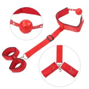 Bondage boca-mano rojo
