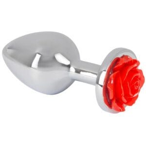 Plug anal plateado con rosa