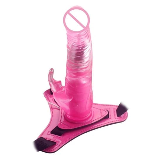 Arnés con rabbit vibrador
