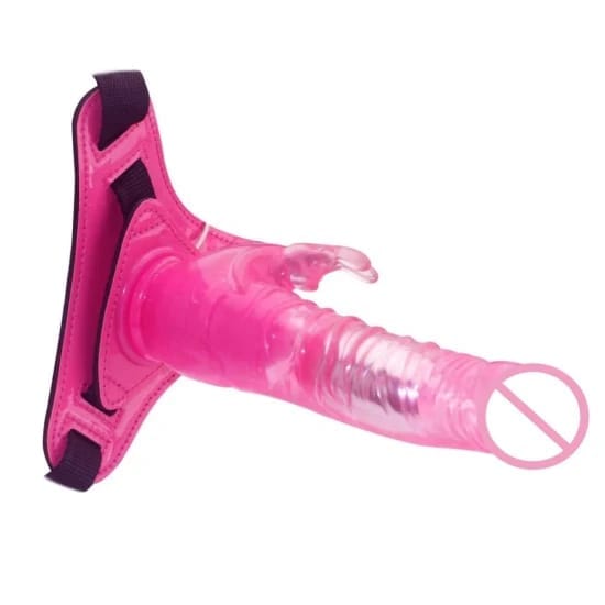 Arnés con rabbit vibrador