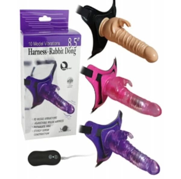Arnés con rabbit vibrador
