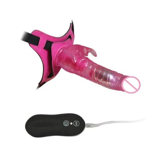 Arnés con rabbit vibrador