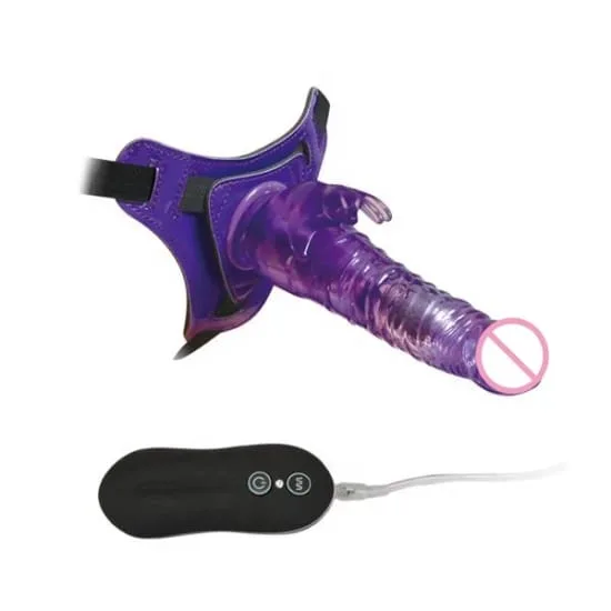Arnés con rabbit vibrador