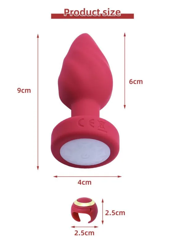 Plug anal luz led con control remoto