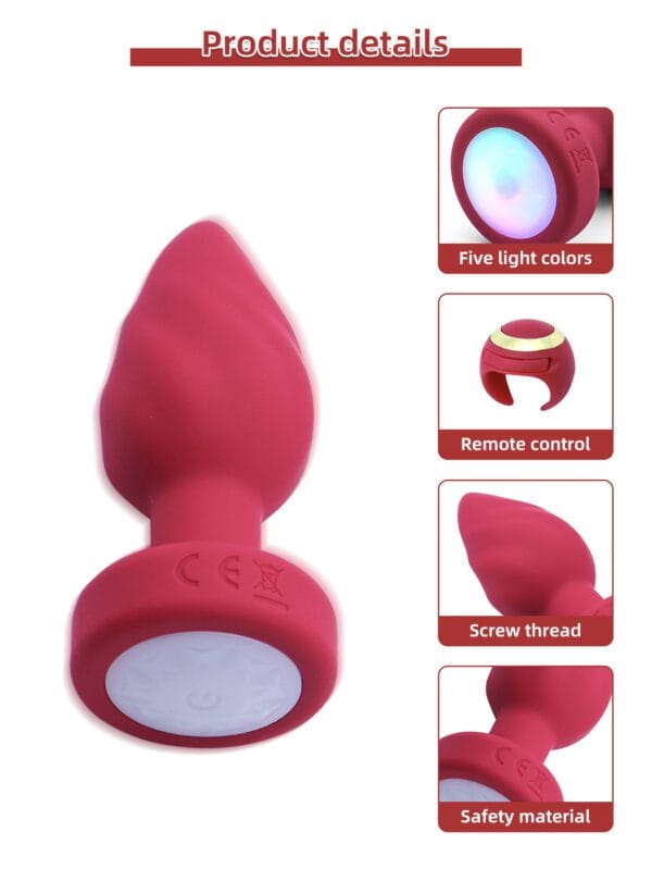 Plug anal luz led con control remoto