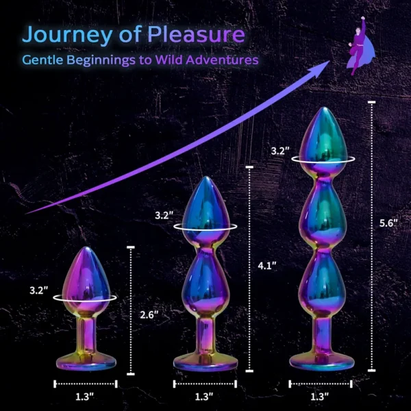 Set de Plugs Anales Metálicos Arcoíris