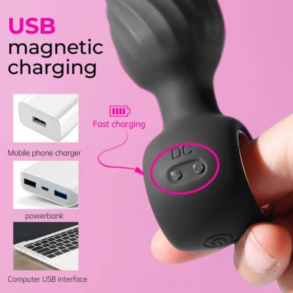 Plug Anal Vibrador Rotatorio 360° Texturizado