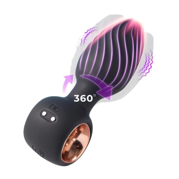 Plug Anal Vibrador Rotatorio 360° Texturizado