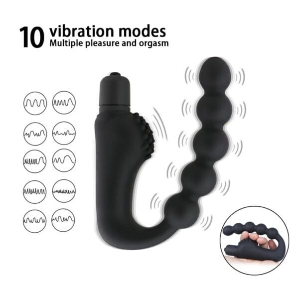 Vibrador anal con perlas flexibles