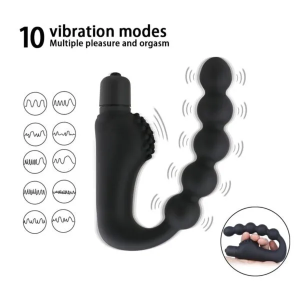 Vibrador anal con perlas flexibles
