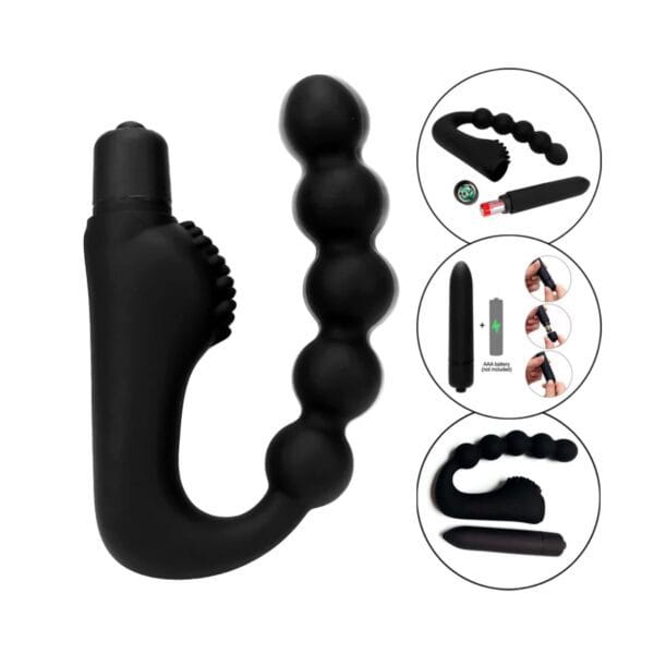 Vibrador anal con perlas flexibles