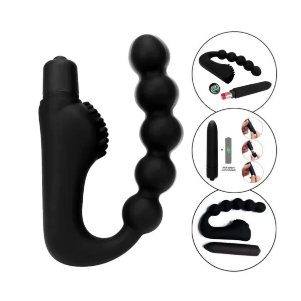 Vibrador anal con perlas flexibles
